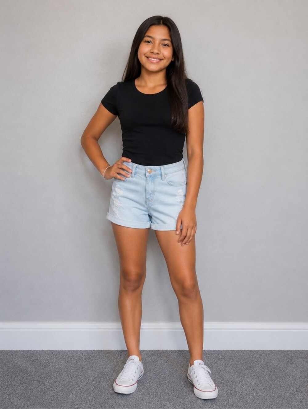 ABERCROMBIE KIDS 13/14 Distressed Midi Short